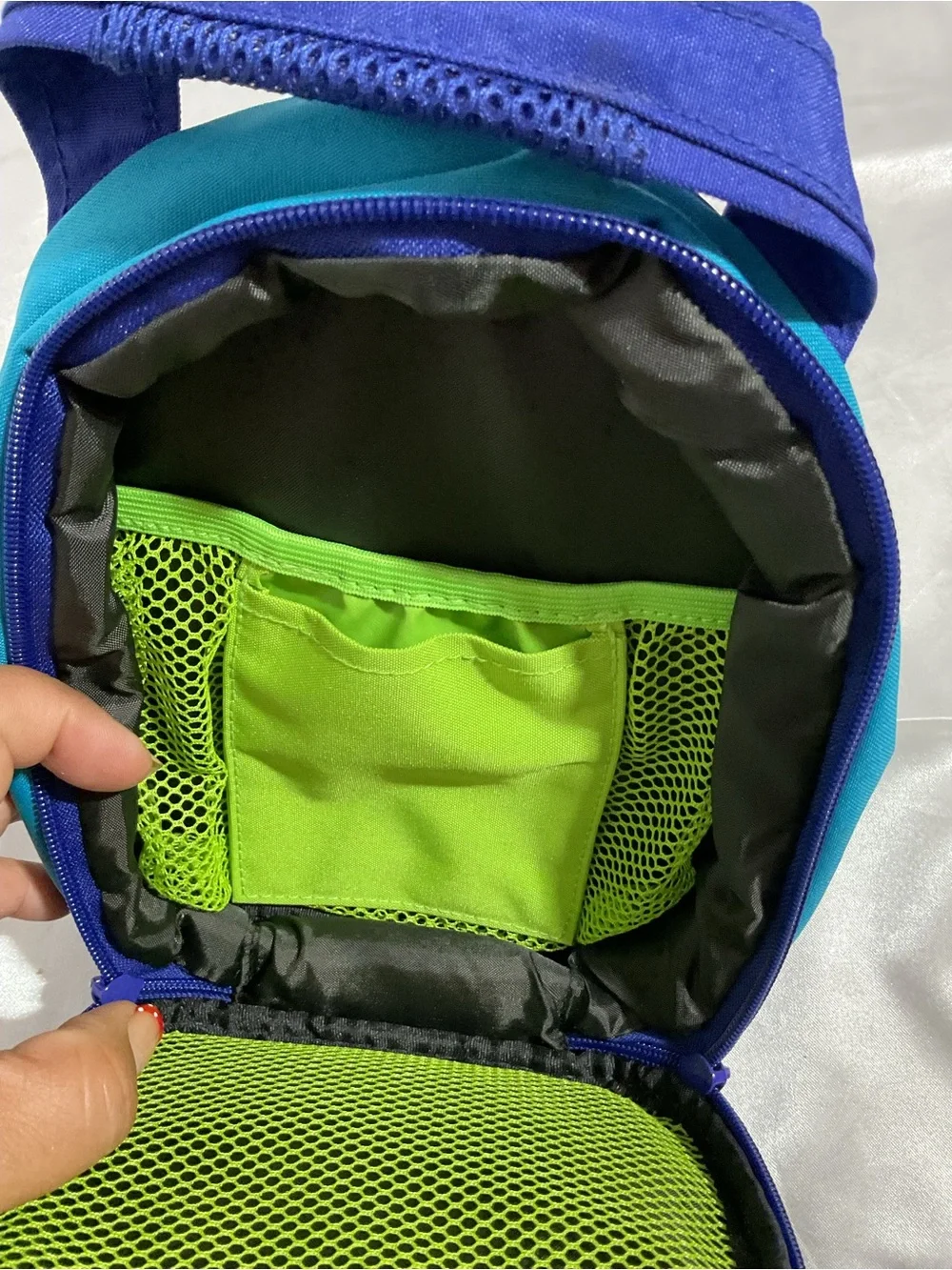 Kids Mini Backpack in Teal and Royal Blue - Lightweight School Bag